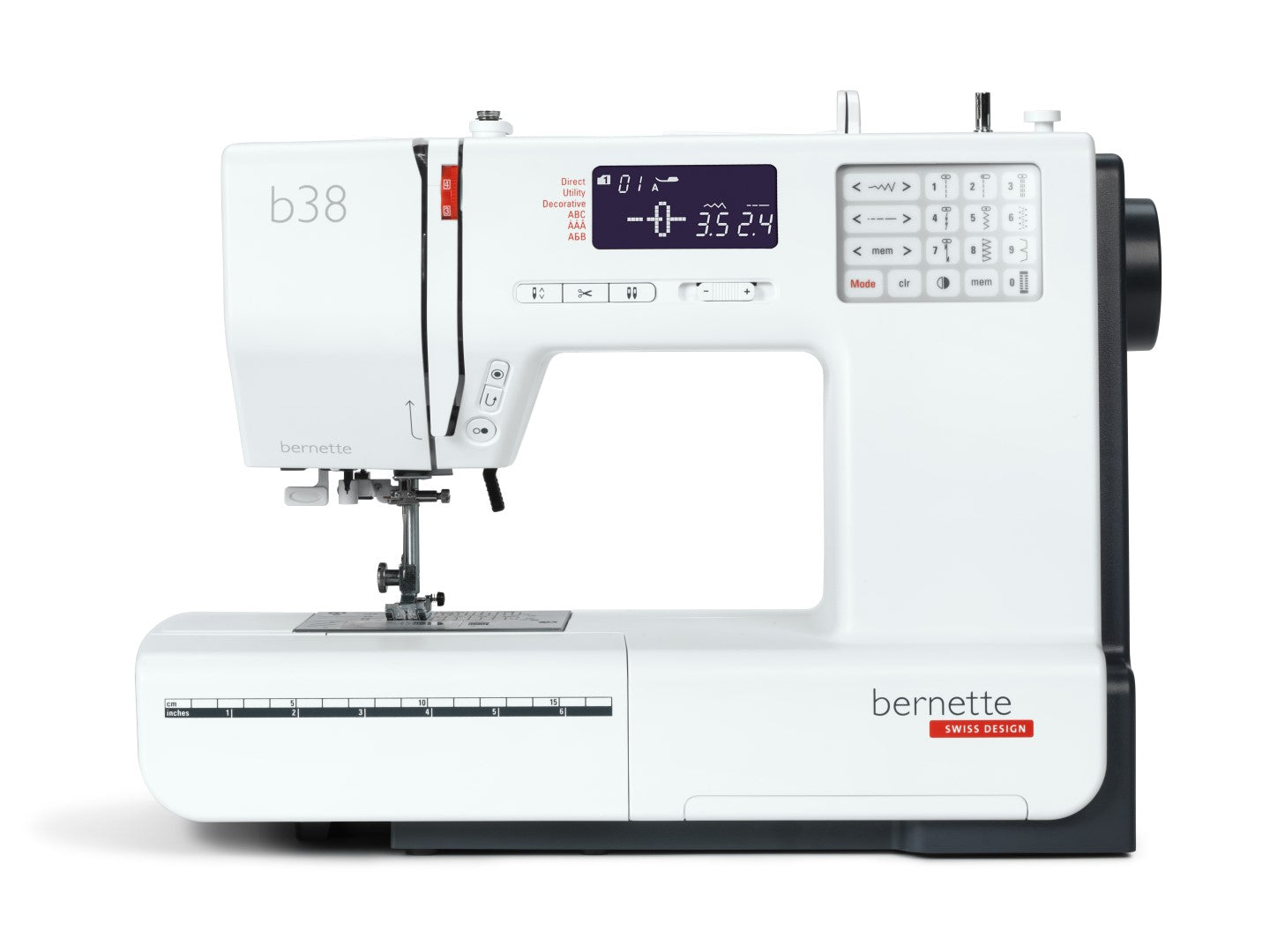 Bernette 30er Serie mechanische Nähmaschine in Weiß mit vielseitigen Nutz- und Zierstichen