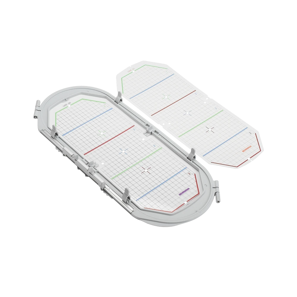 BERNINA Mega-Stickrahmen mit 15 × 40 cm Stickfläche und Positionierungsschablonen