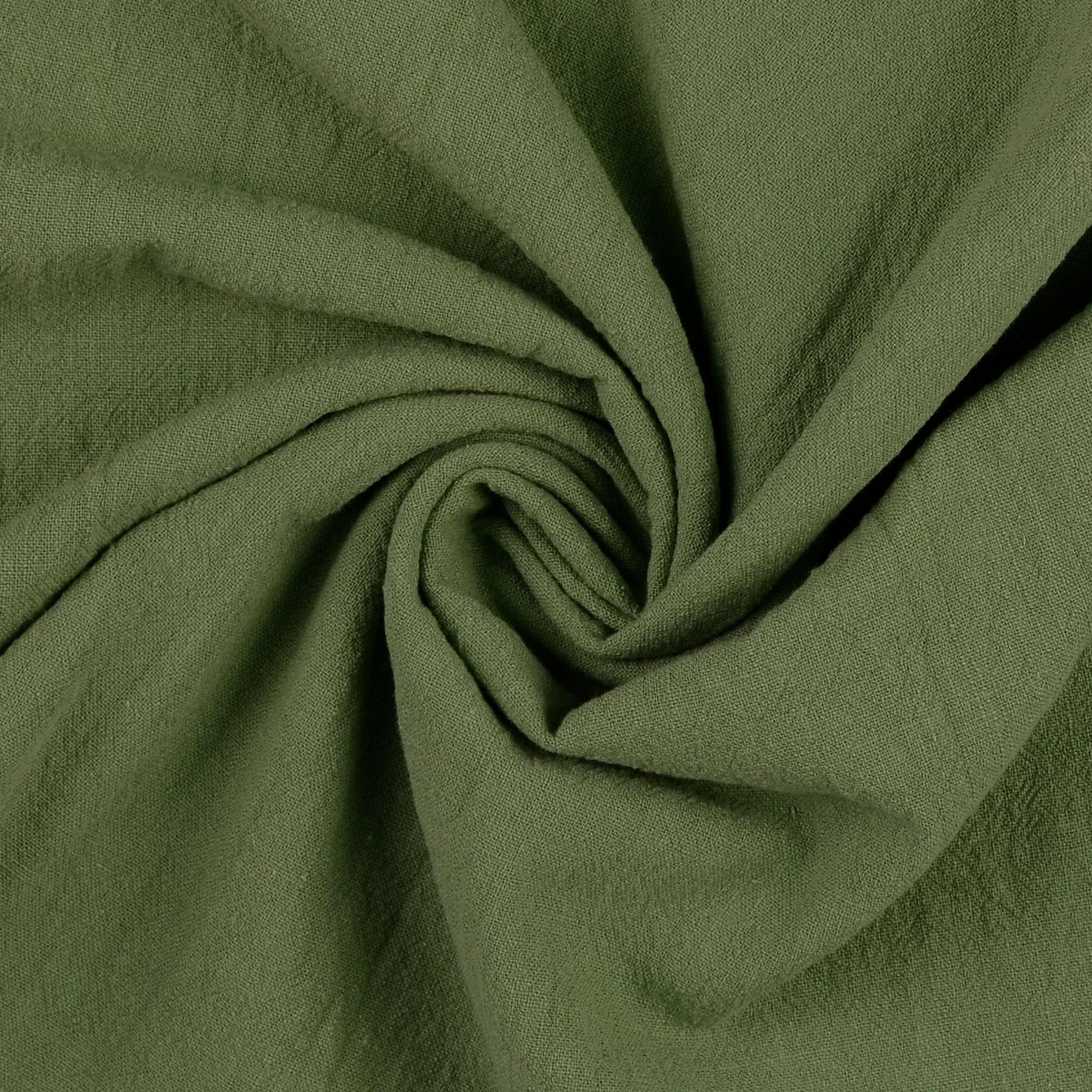 Vintage Popeline Stoff oliv Baumwolle Meterware