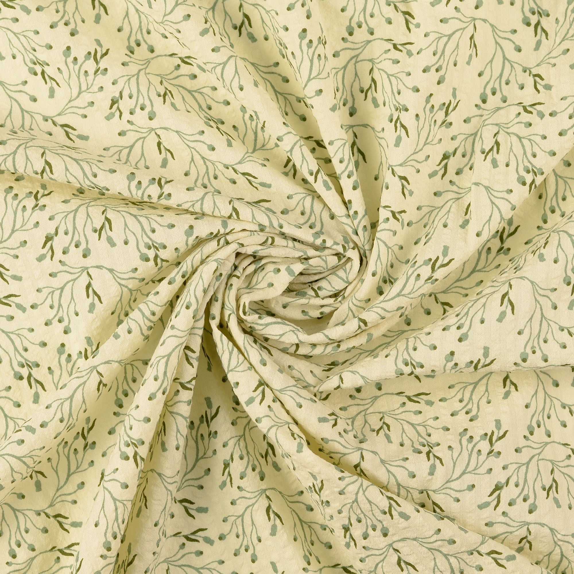 Vintage Seersucker Ranke grün aus 100 % Baumwolle