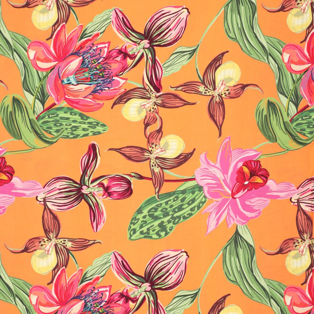 Satin-Twill Orchidee - Orange