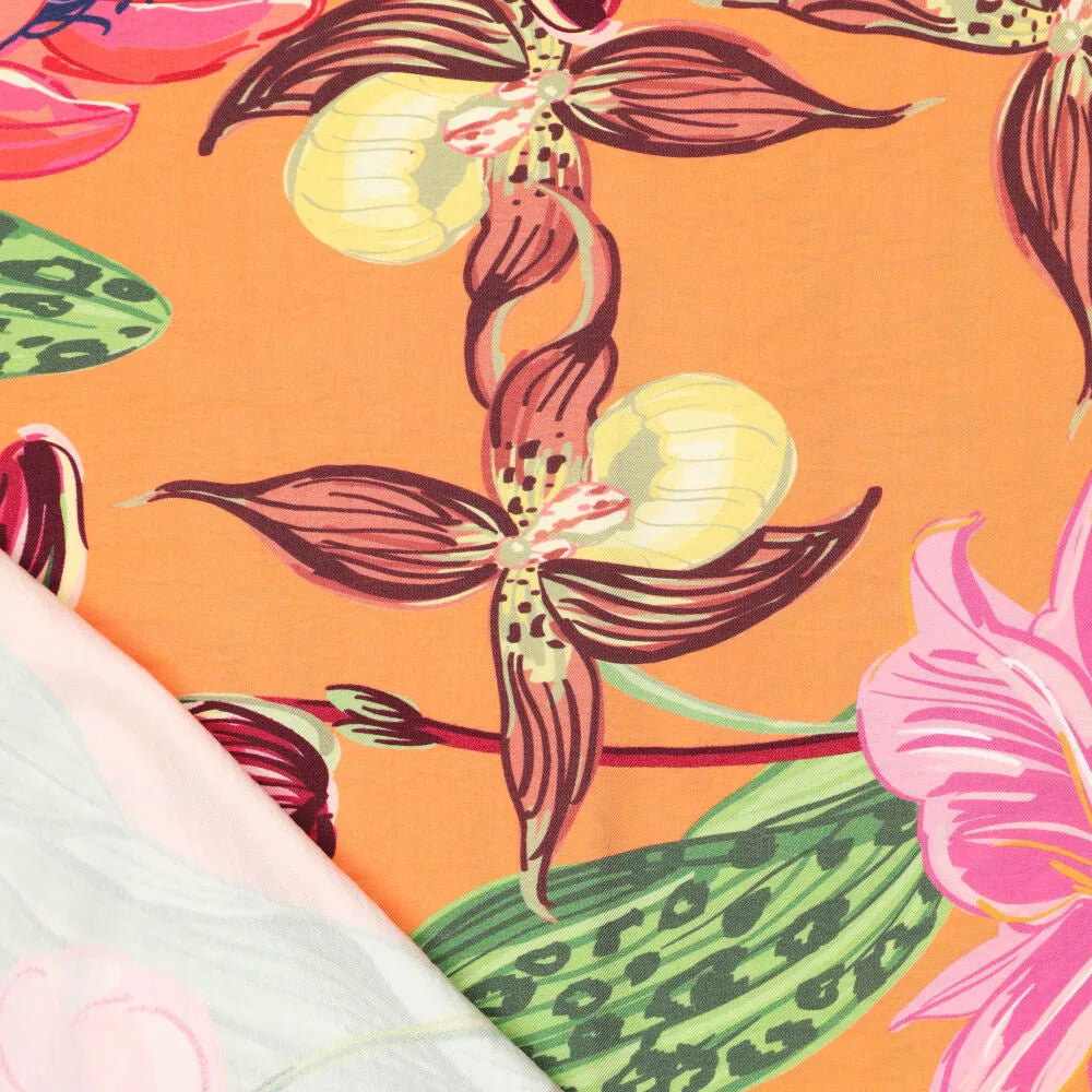 Satin-Twill Orchidee - Orange