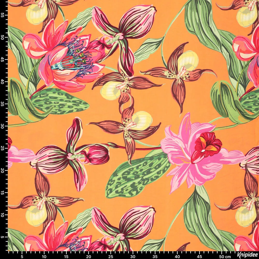 Satin-Twill Orchidee - Orange