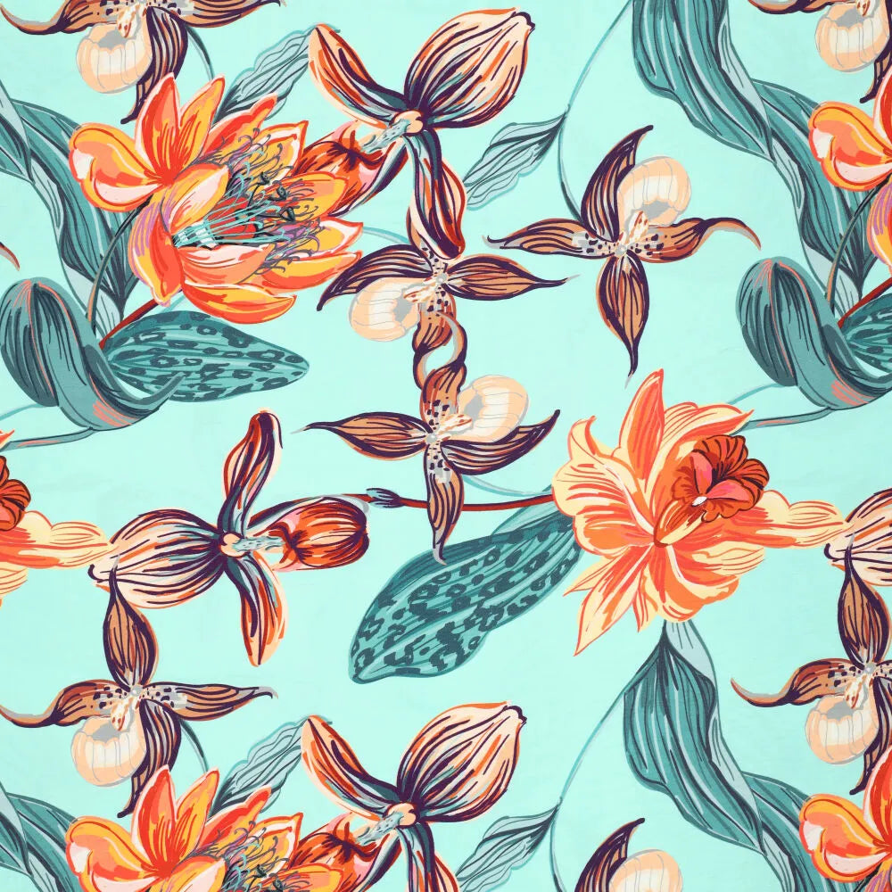 Satin-Twill Orchidee - Mint