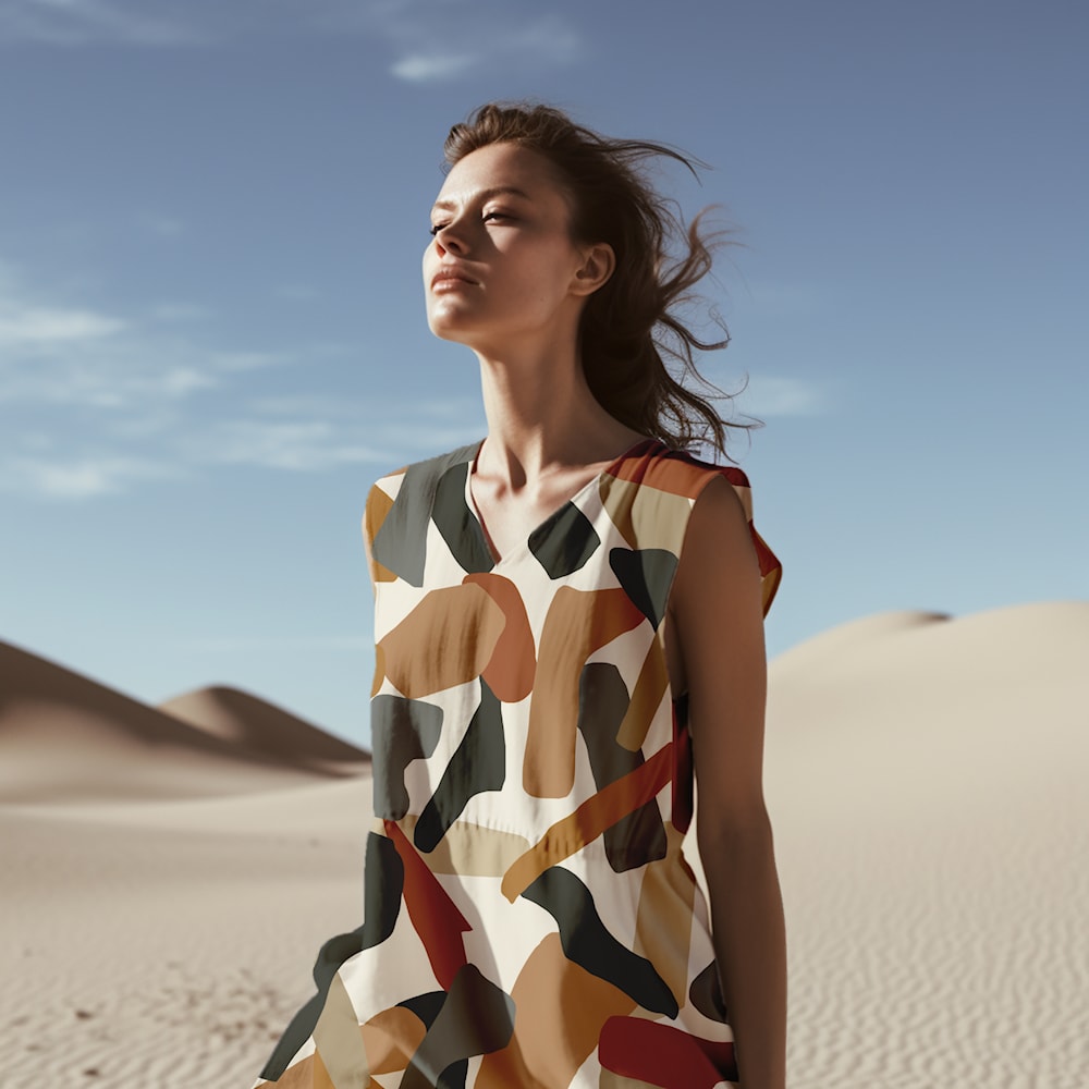 Light & Lush Viskose ecrue-multicolor – bunter Viskosestoff aus 100 % Viskose, 145 cm breit