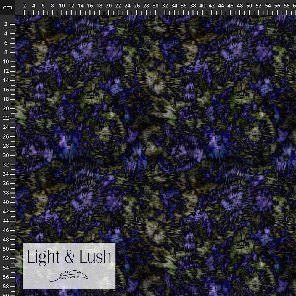 Light & Lush Viskose khaki-lila – gemusterter Stoff aus 100 % Viskose, 145 cm breit