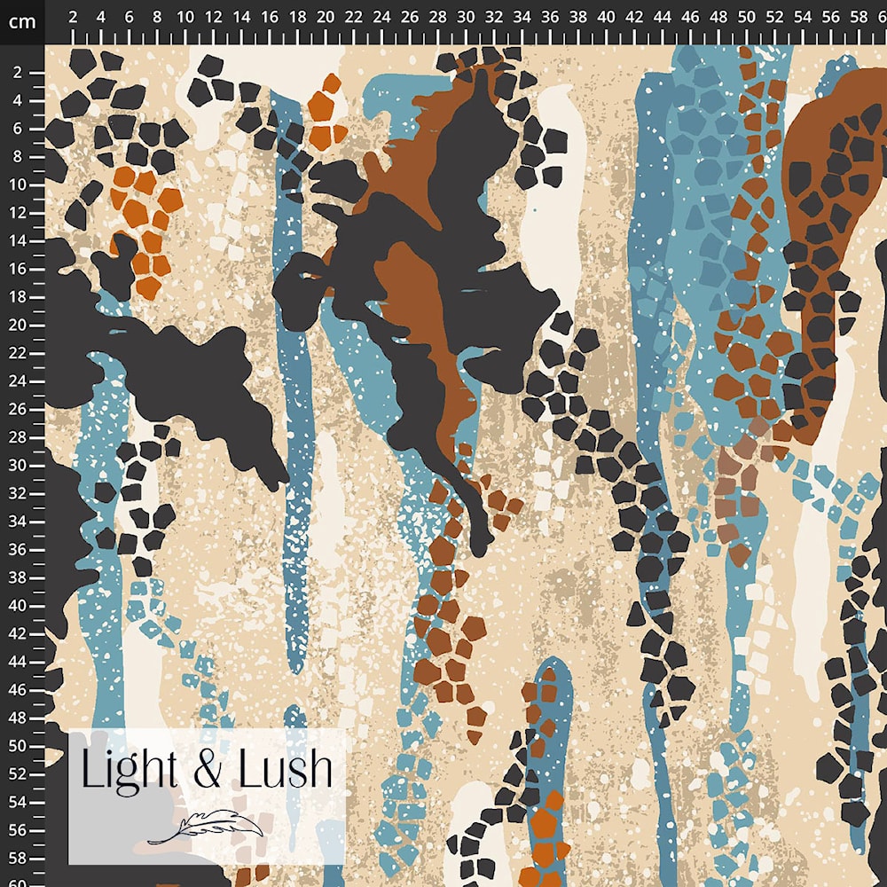 Light & Lush Viskose beige multicolor – bunter Stoff aus 100 % Viskose, 145 cm breit