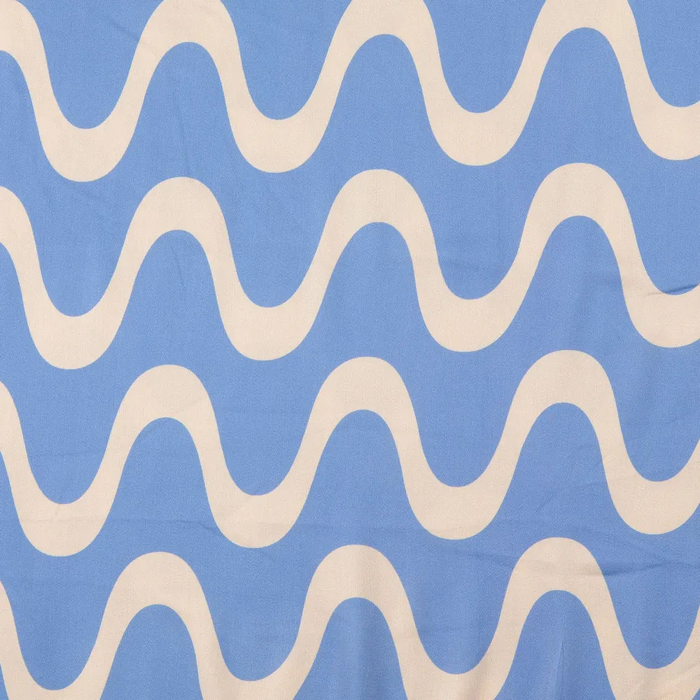 Viskose-Satin „Wave“ in Bleu