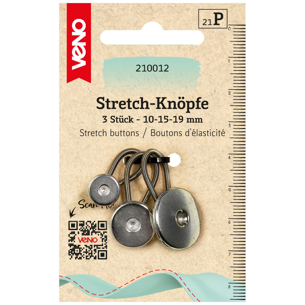 „VENO Stretch-Knöpfe in verschiedenen Größen – elastische Knopfverschlüsse für Jersey, Sweat und Lycra“