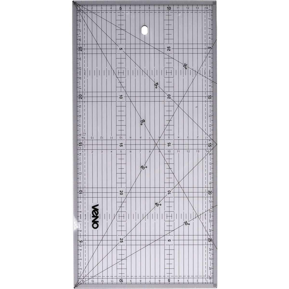 VENO Quilt Lineal 210083 – Transparentes Lineal mit Zentimeterskalierung