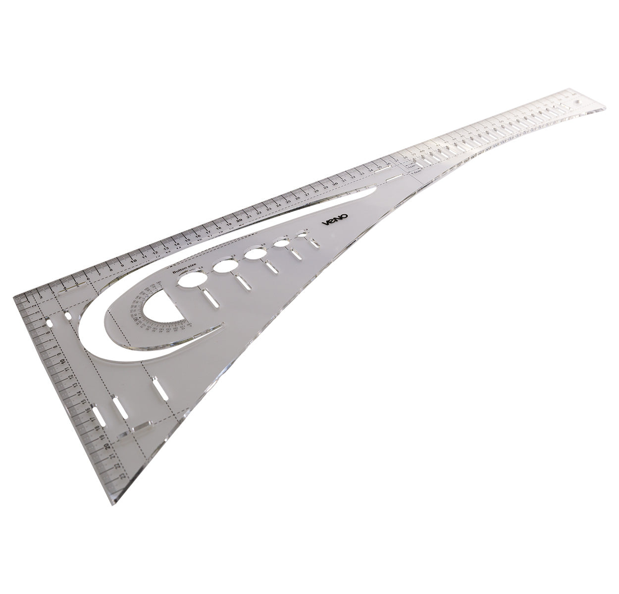 VENO Schneiderlineal 210088 – Transparentes Lineal mit Zentimeterskalierung