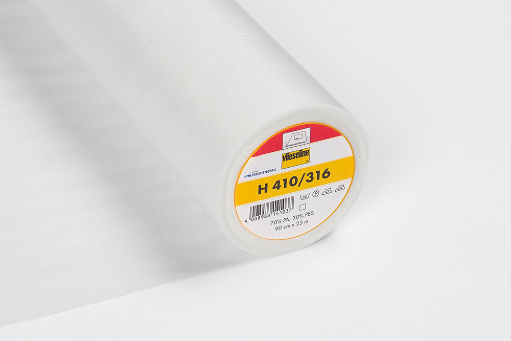 Vlieseline H 410 Weiss – leichte, elastische Bügeleinlage mit Längsstabilisierung, 90 cm breit, ideal für Jersey, Stretch & Viskose