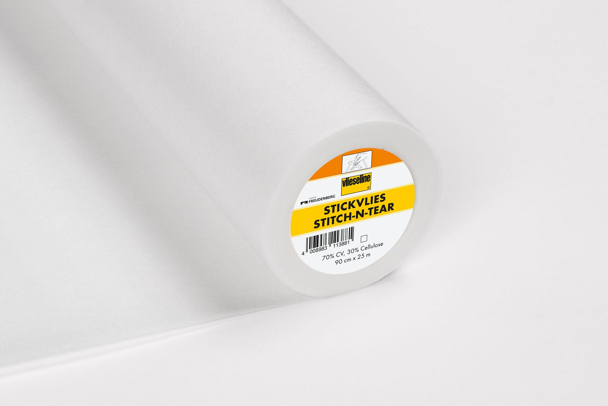 Vlieseline 314 Stitch-n-Tear – weißes Stickvlies zum Ausreißen für Maschinenstickerei, Applikationen & Monogramme