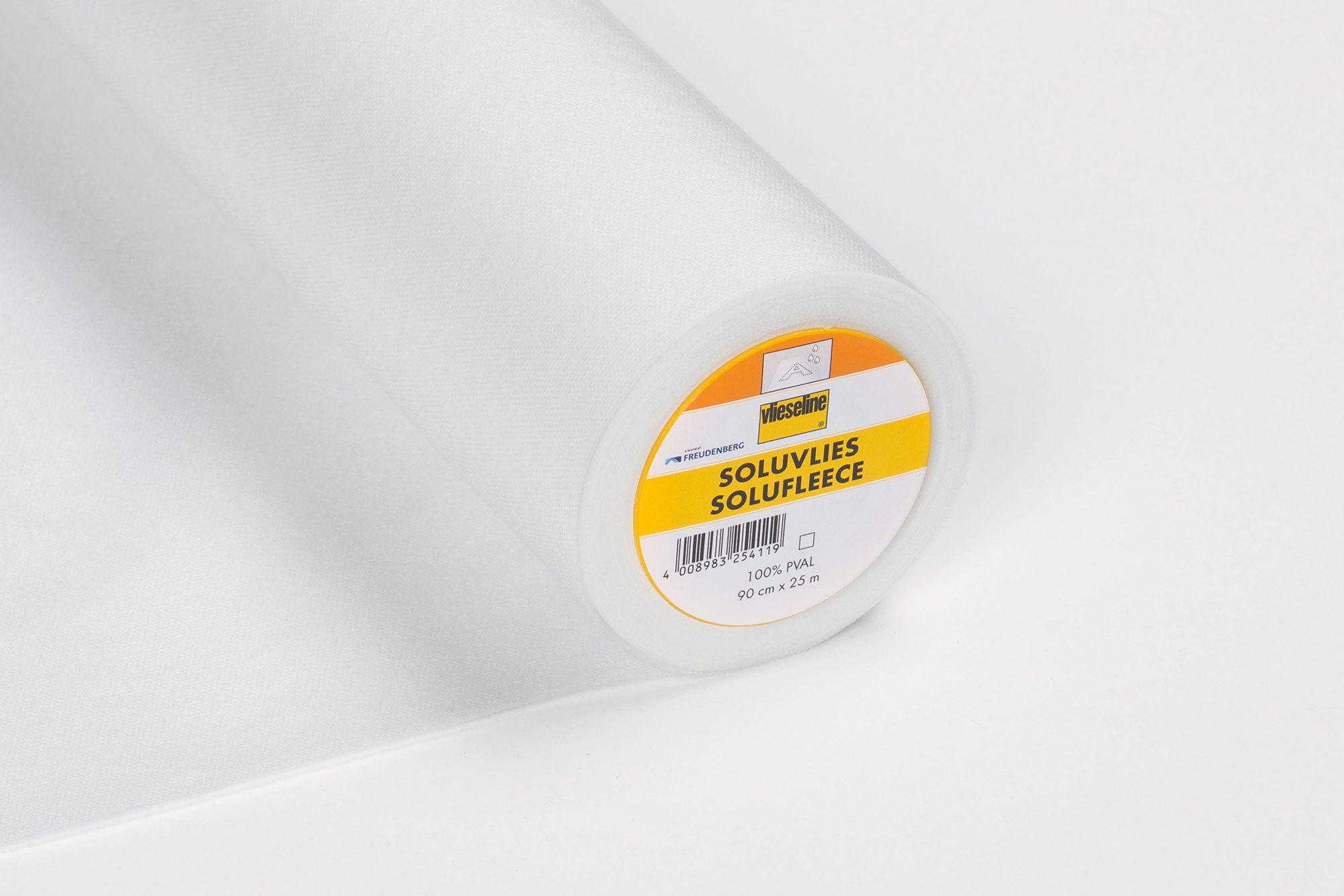Vlieseline Soluvlies 321 – transparentes, wasserlösliches Stickvlies auf Rolle, 90 cm breit, ideal für Spitzen, Applikationen und freies Maschinensticken