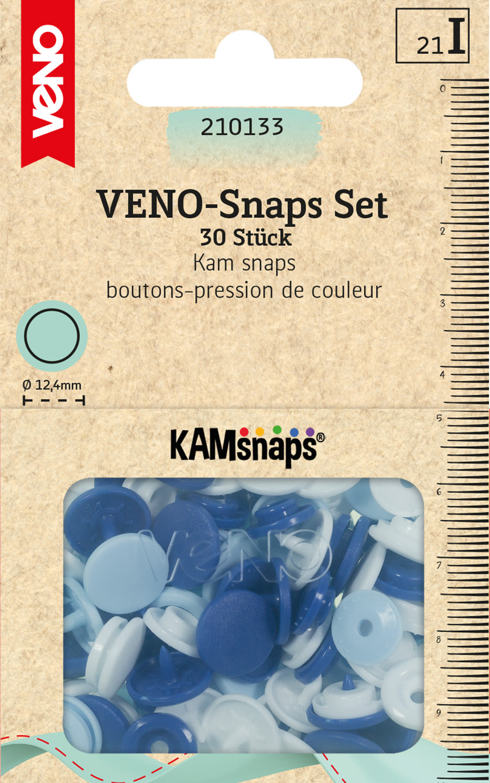 VENO Snaps 210133 – Druckknöpfe 12,4 mm für Nähprojekte