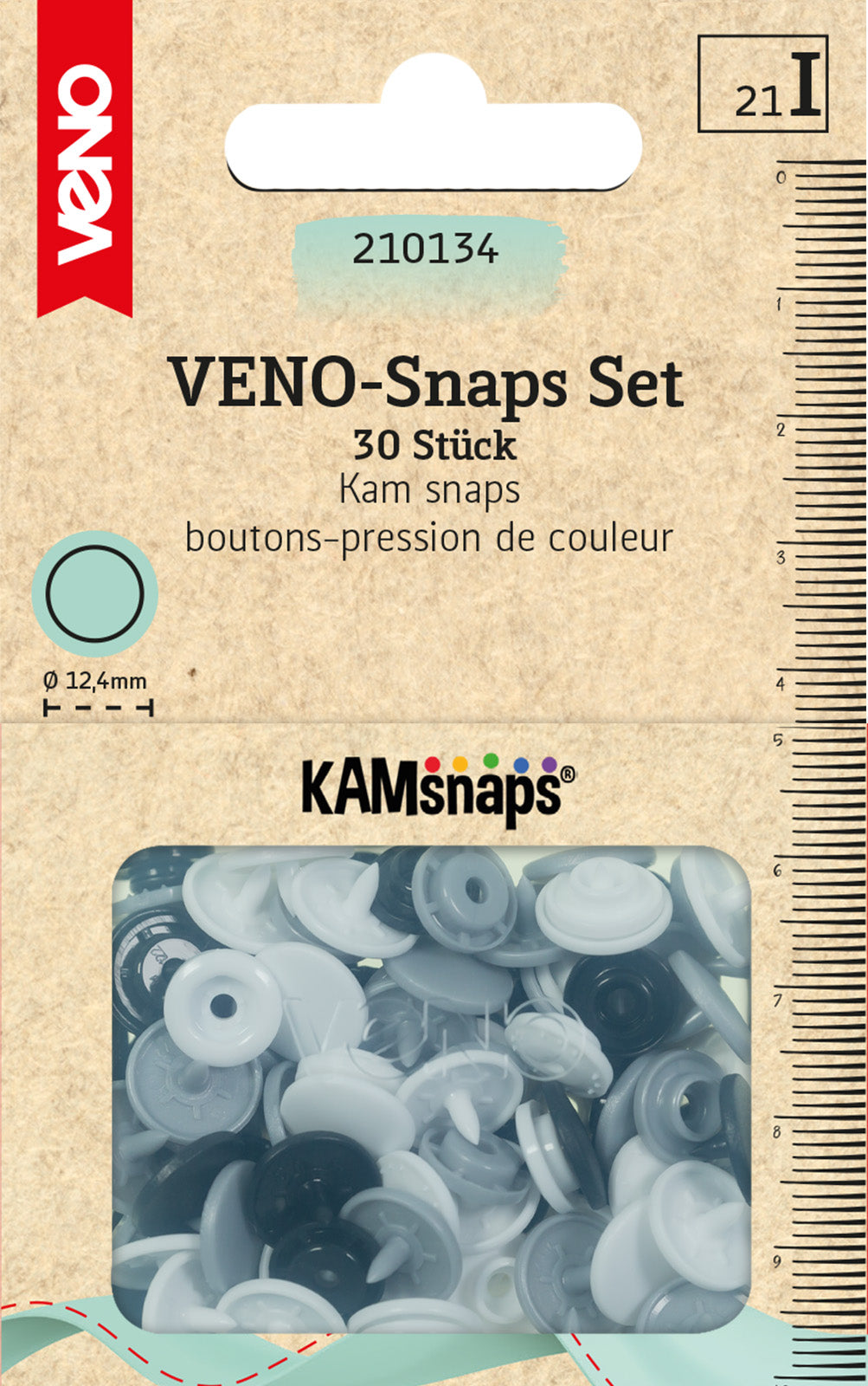 VENO Snaps 210134 – Druckknöpfe 12,4 mm für Nähprojekte