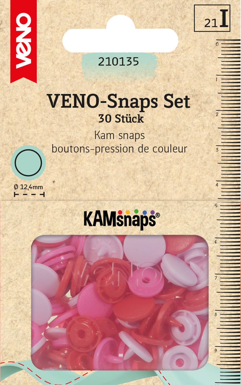 VENO Snaps 210135 – Druckknöpfe 12,4 mm für Nähprojekte