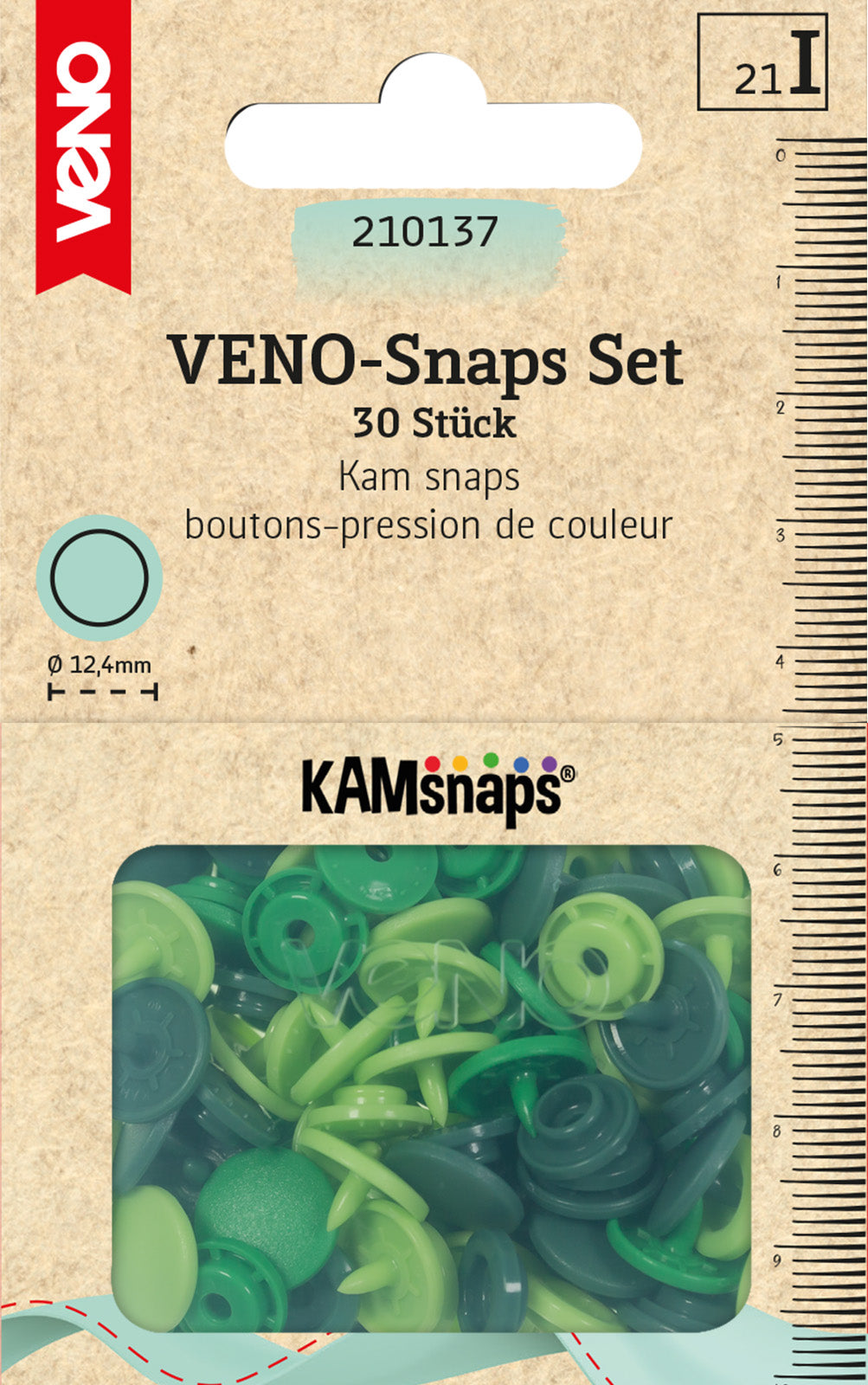 VENO Snaps 210137 – Druckknöpfe 12,4 mm für Nähprojekte