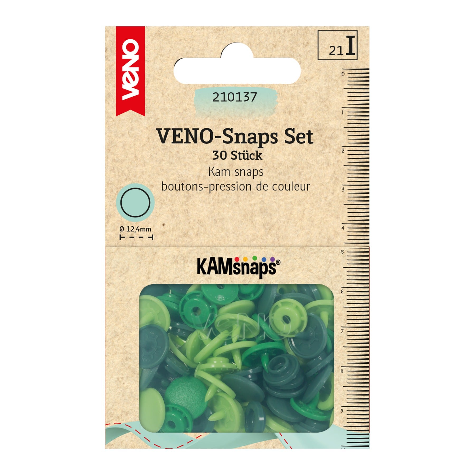 VENO Snaps 210137 – Druckknöpfe 12,4 mm für Nähprojekte
