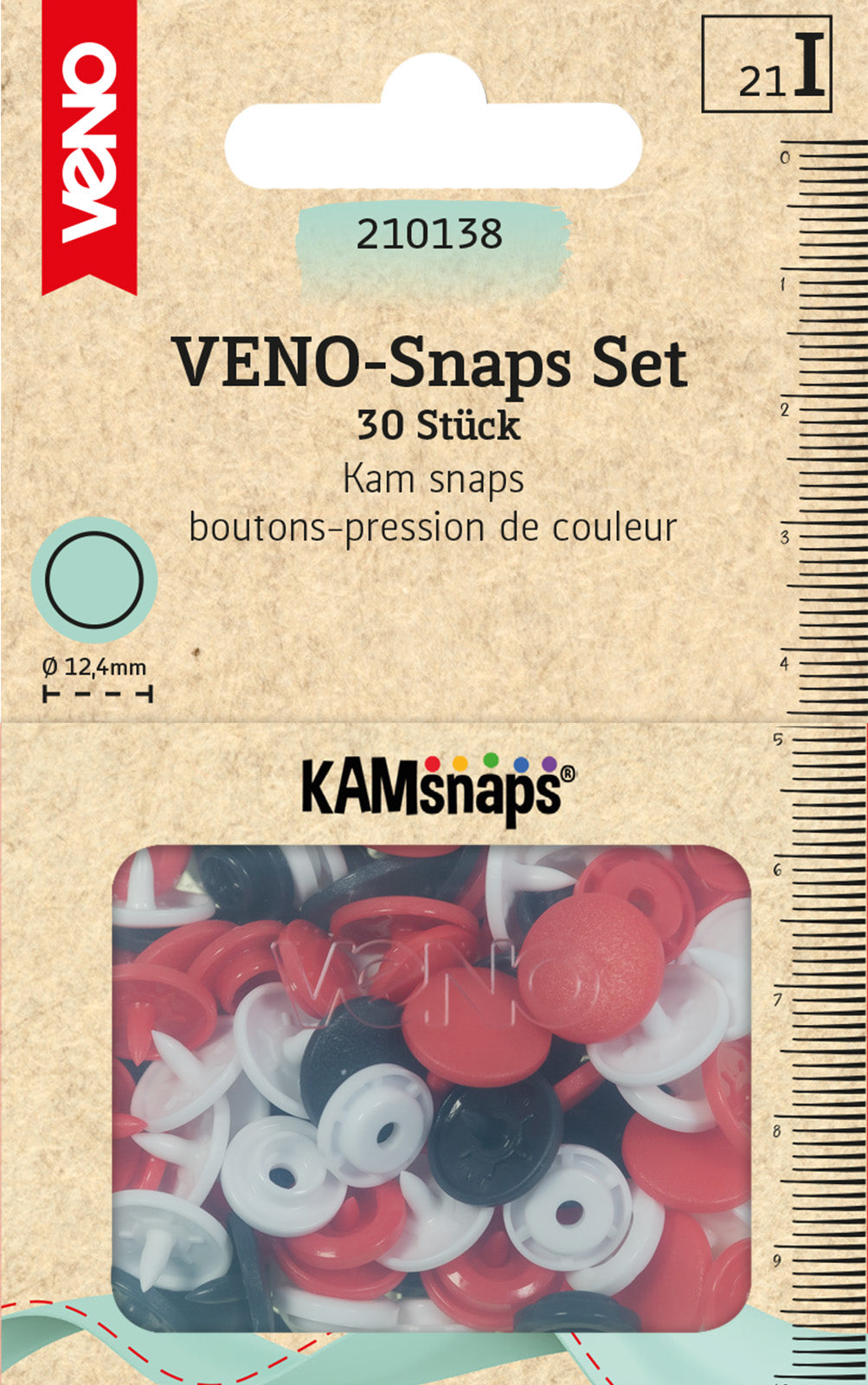 VENO Snaps 210138 – Druckknöpfe 12,4 mm für Nähprojekte