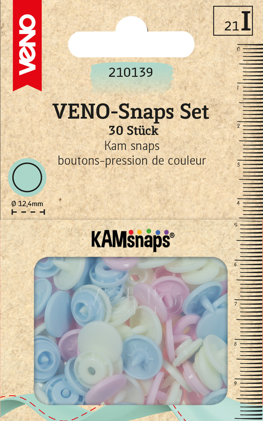 VENO Snaps 210139 – Druckknöpfe 12,4 mm für Nähprojekte