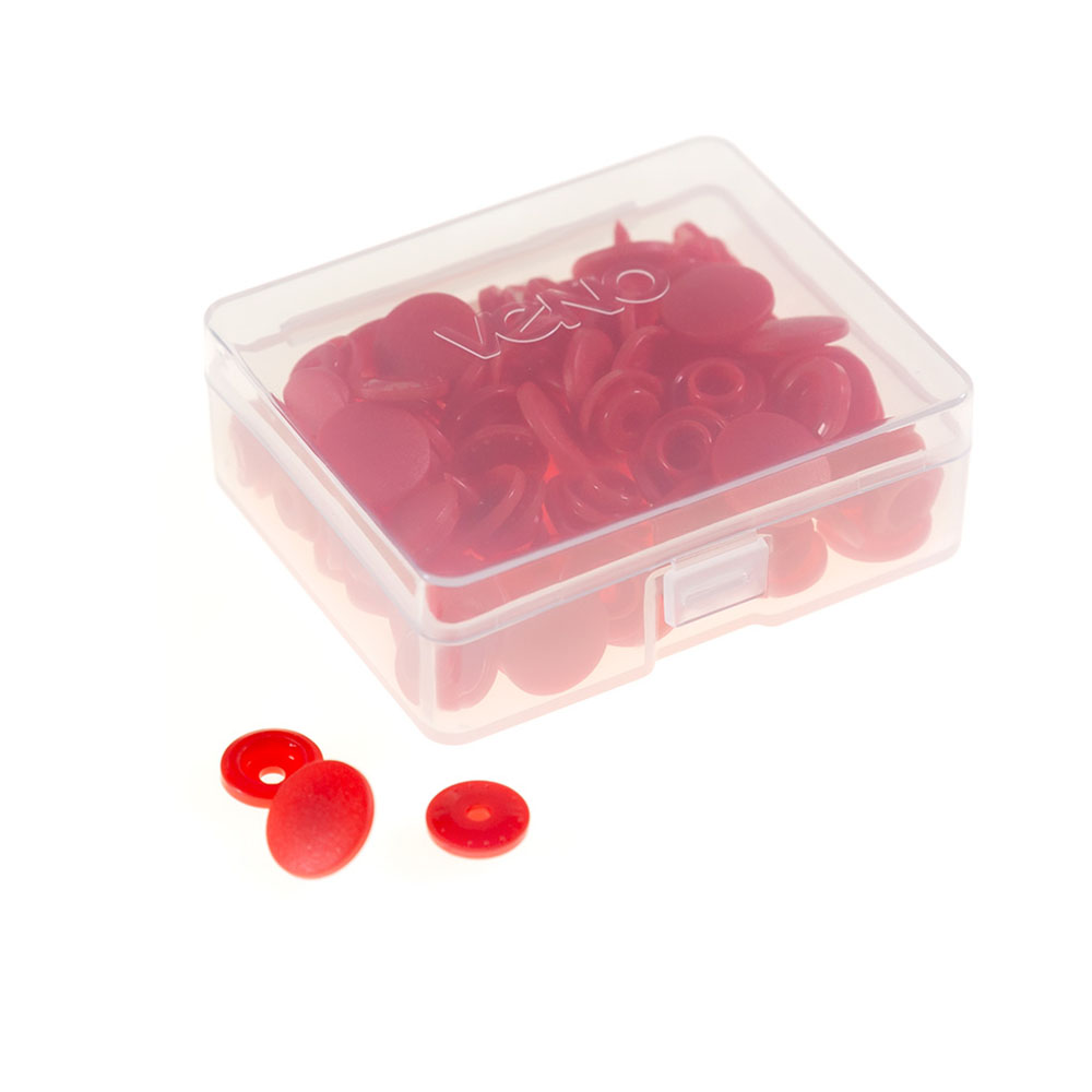 VENO Snaps rot – Druckknöpfe 12,4 mm für Nähprojekte