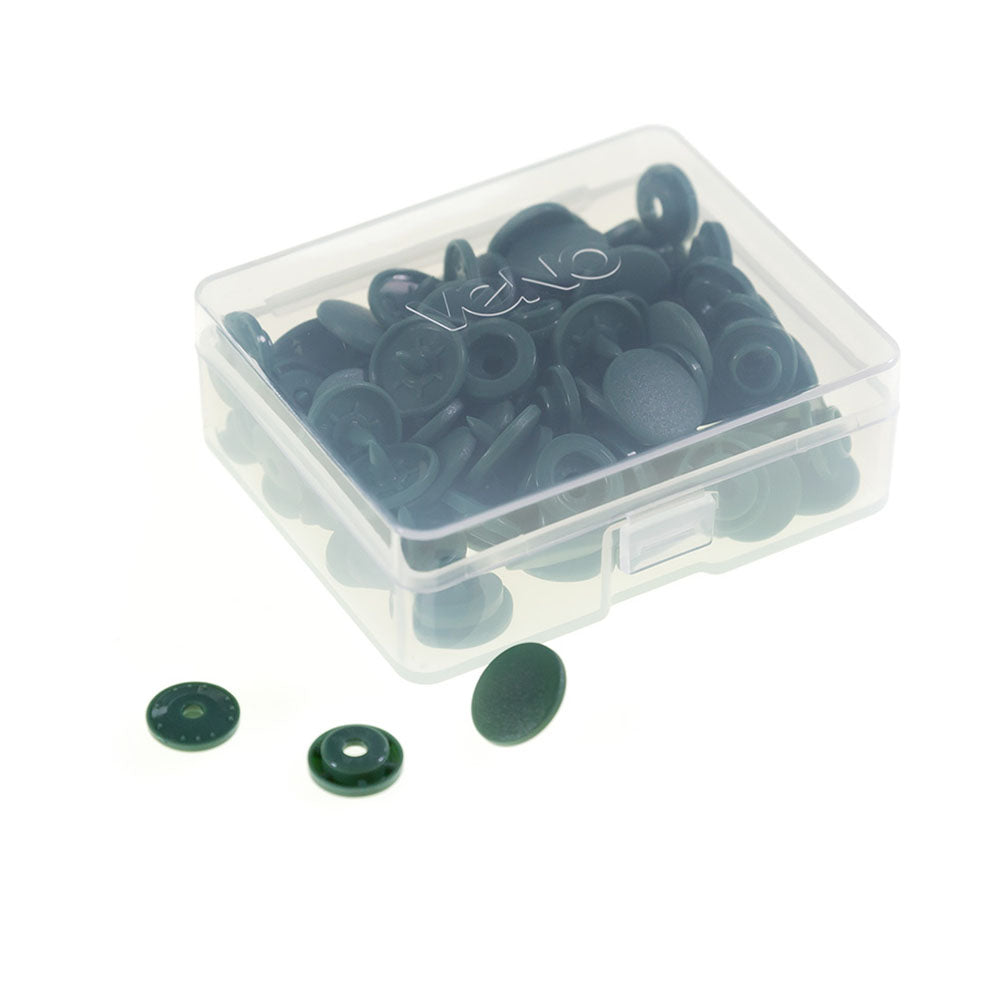 VENO Snaps dunkelgruen – Druckknöpfe 12,4 mm für Nähprojekte