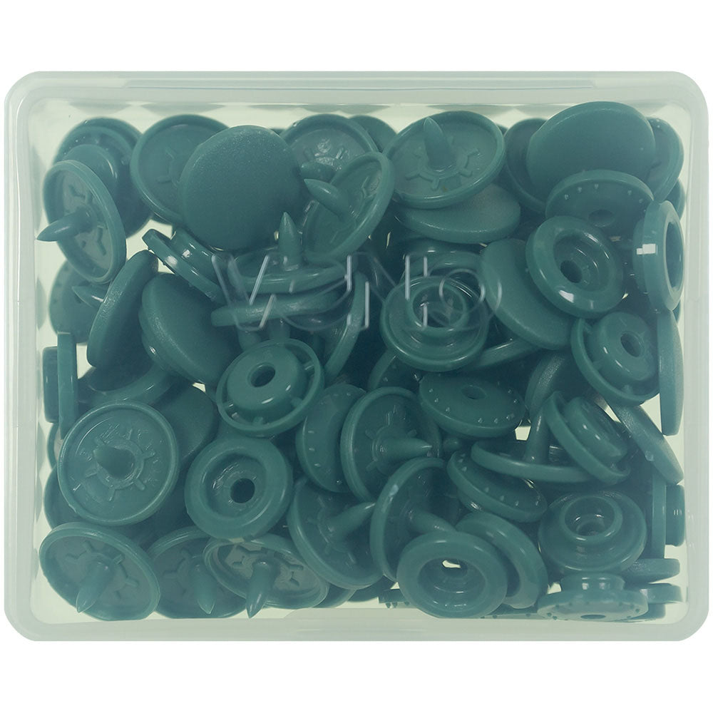 VENO Snaps dunkelgruen – Druckknöpfe 12,4 mm für Nähprojekte