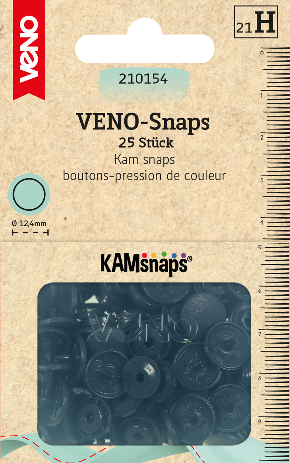 VENO Snaps  marine – Druckknöpfe 12,4 mm für Nähprojekte