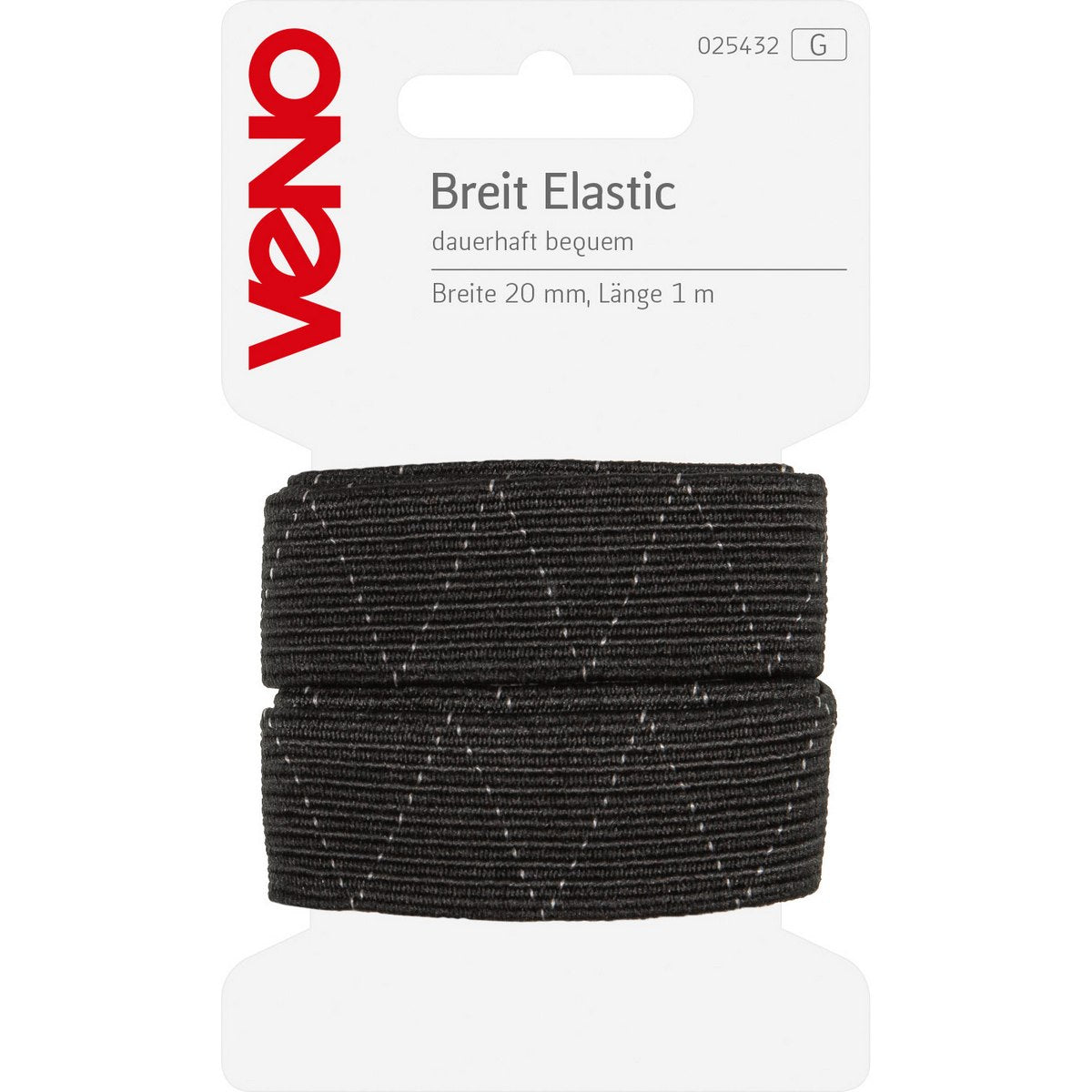 Gummiband 20mm schwarz – breites, elastisches Band für Hosenbunde und Bündchen