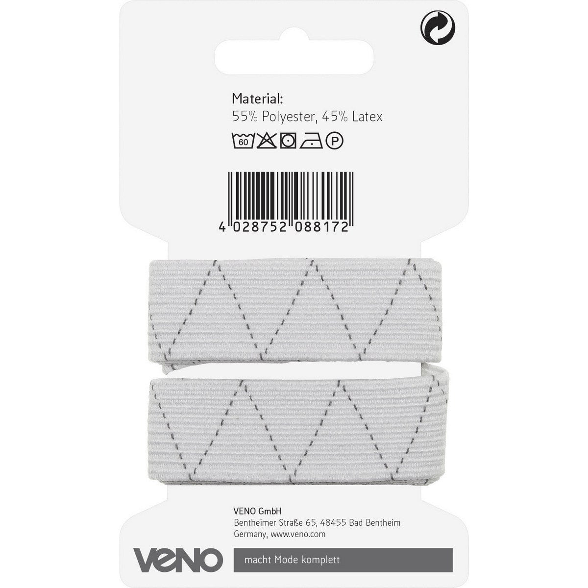 Gummiband 20mm weiss – breites, elastisches Band für Hosenbunde und Bündchen