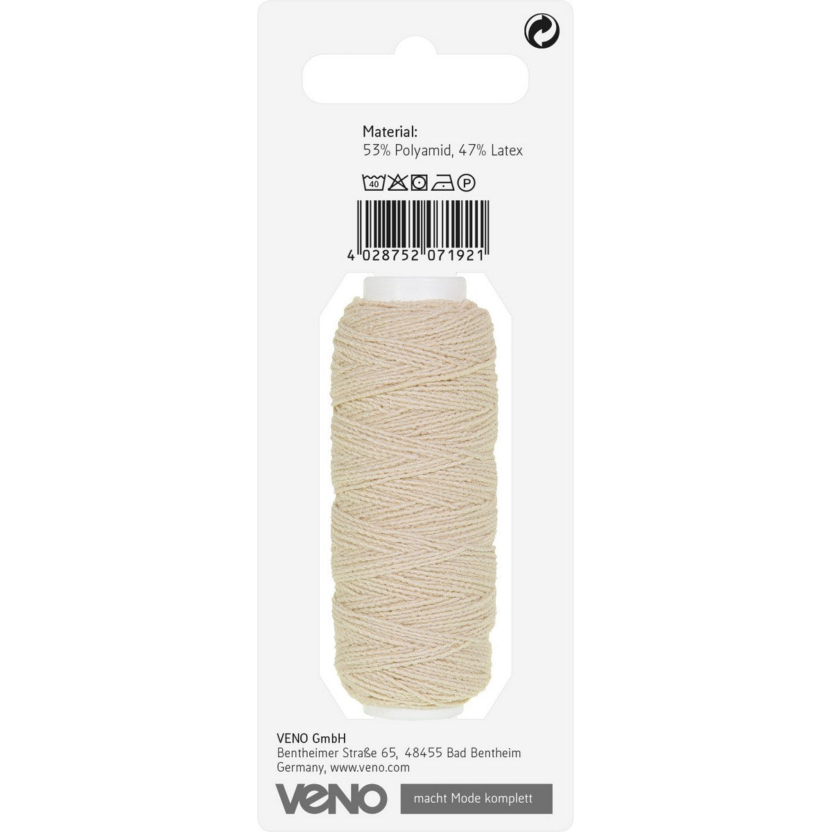 Elastischer Nähfaden rohweiss 30m