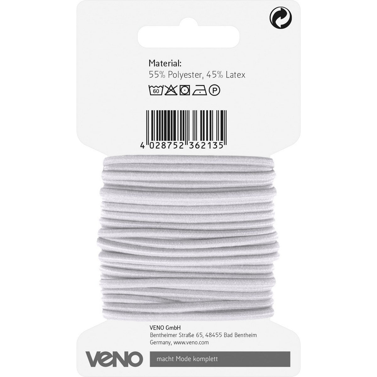 Elastische Kordel 3mm 3m weiß