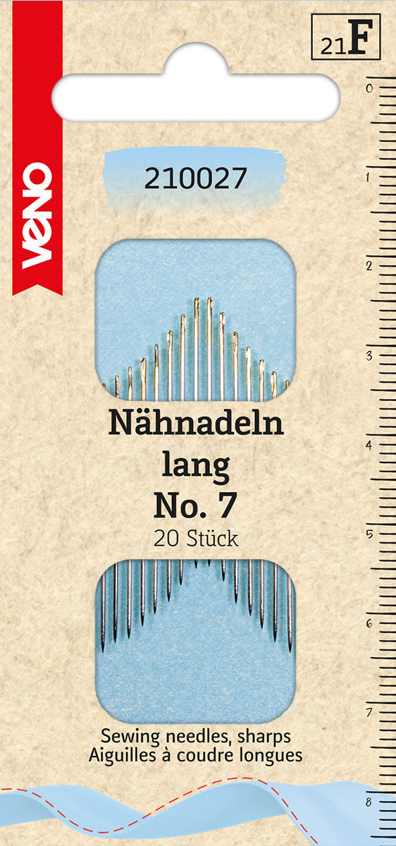 VENO lange Nähnadeln Nr. 7 – 20 Stück in robuster Qualität für präzises Handnähen