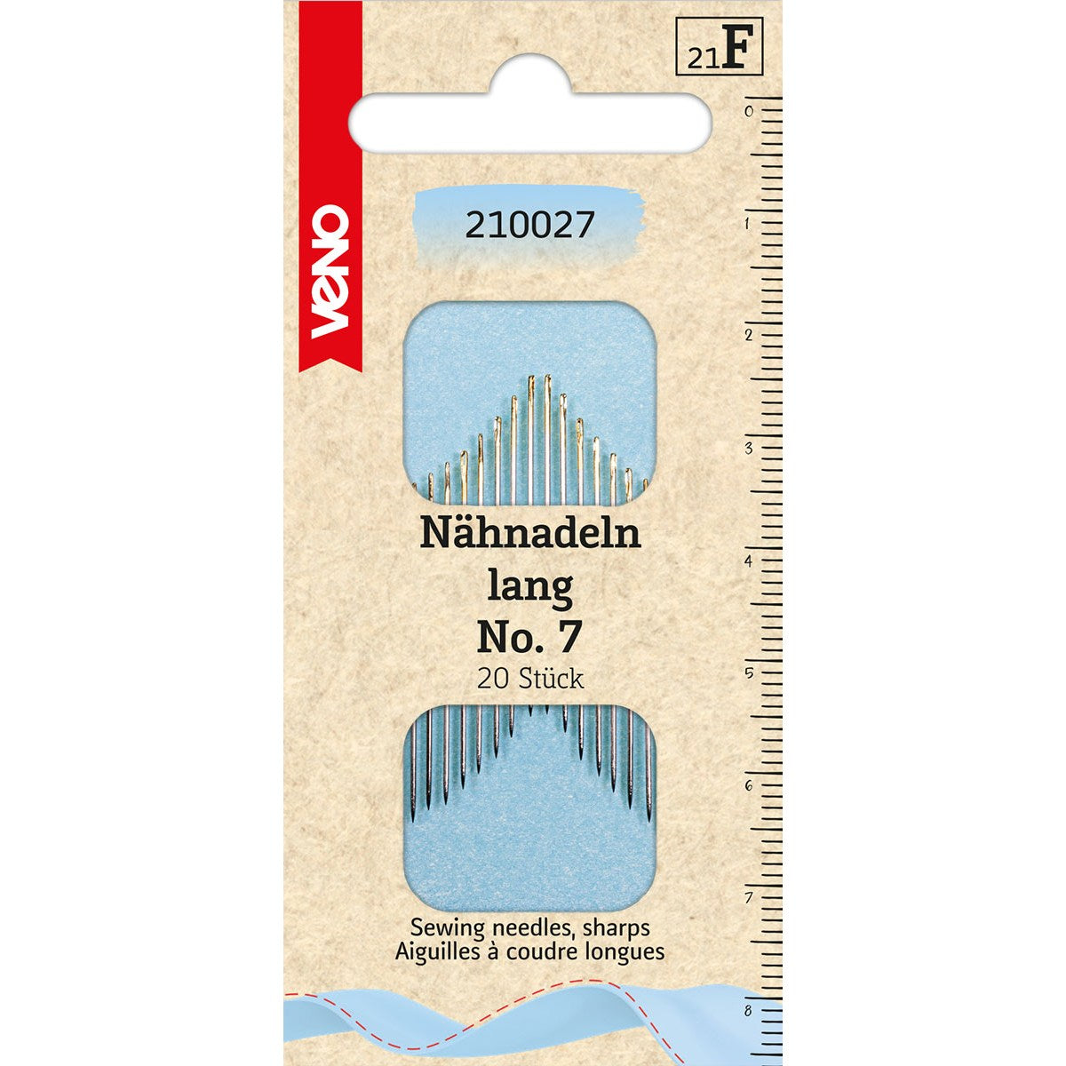 VENO lange Nähnadeln Nr. 7 – 20 Stück in robuster Qualität für präzises Handnähen