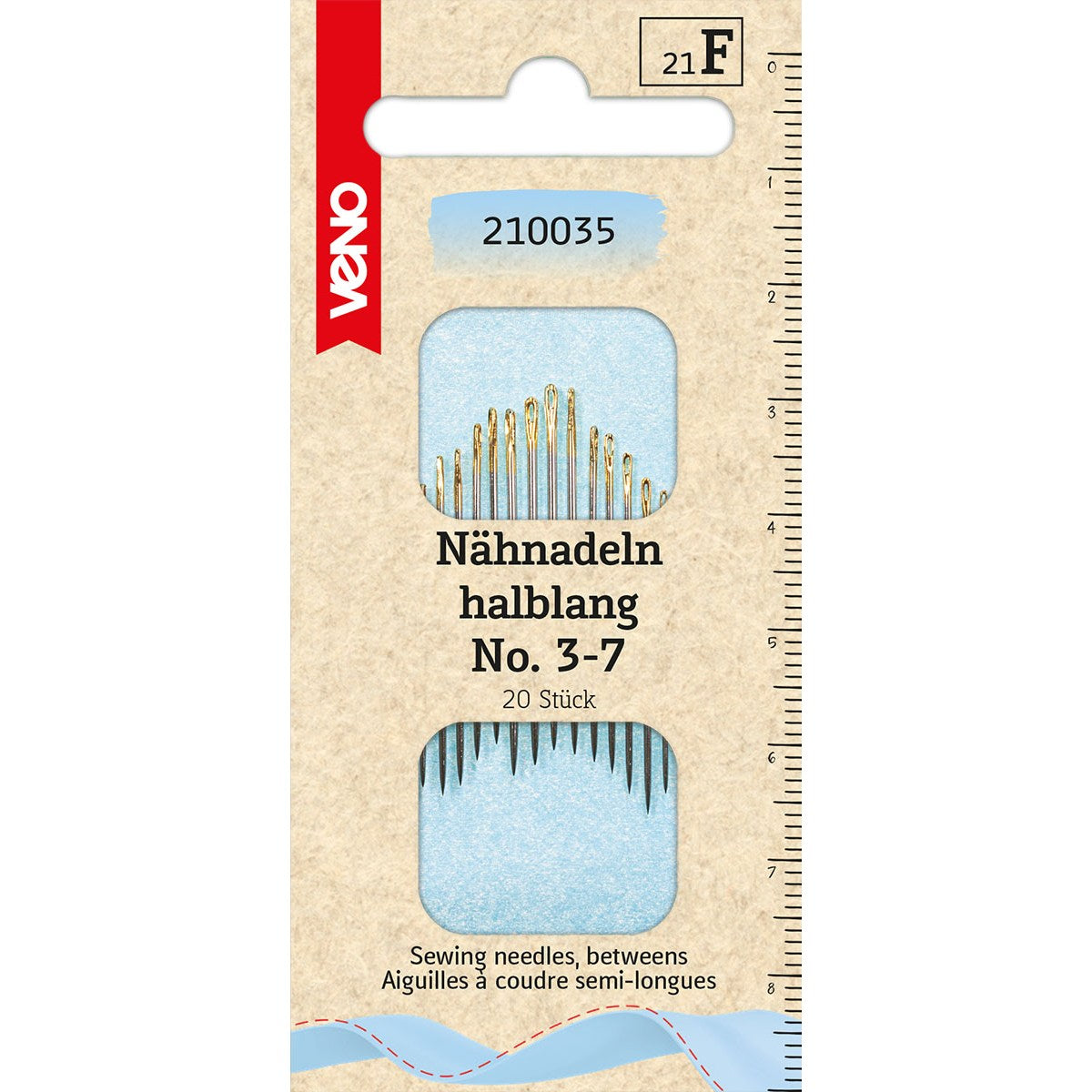 VENO Nähnadeln halblang 210035 – sortierte Handnähnadeln für feine bis mittlere Stoffe