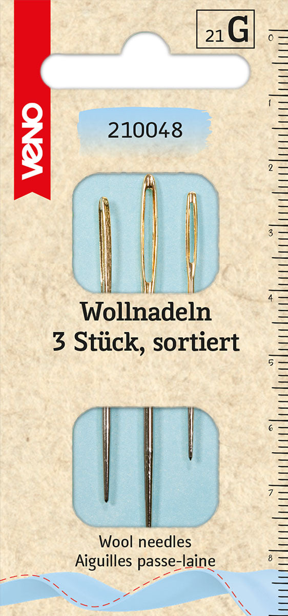VENO Wollnadeln 210044 – stumpfe Nadeln mit großem Öhr für Wolle und Garn
