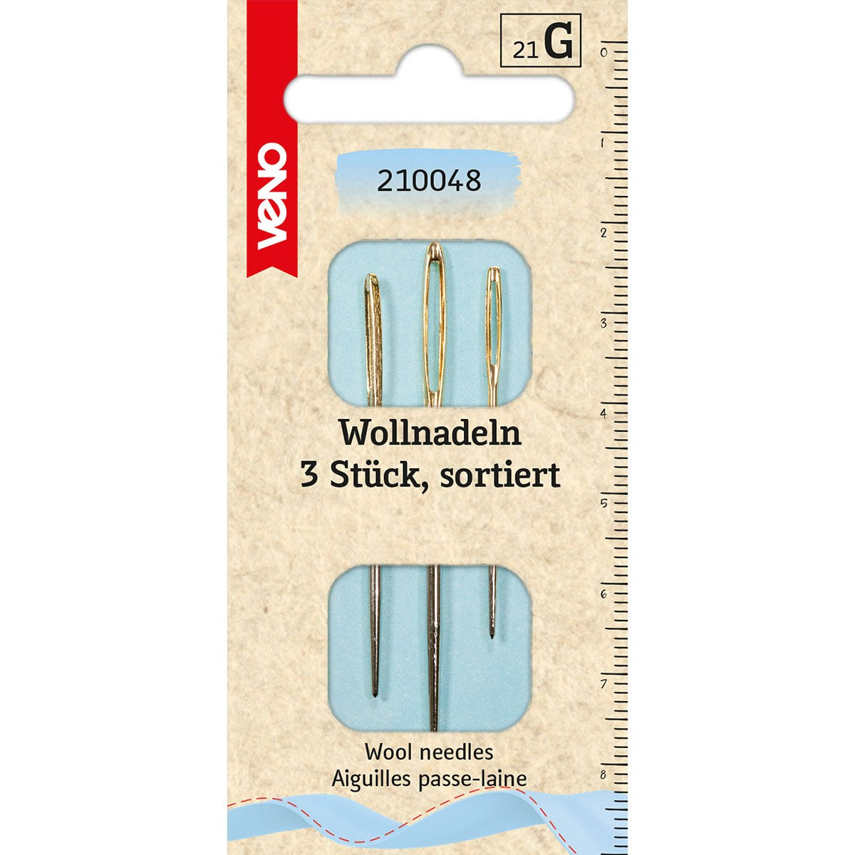 VENO Wollnadeln 210044 – stumpfe Nadeln mit großem Öhr für Wolle und Garn