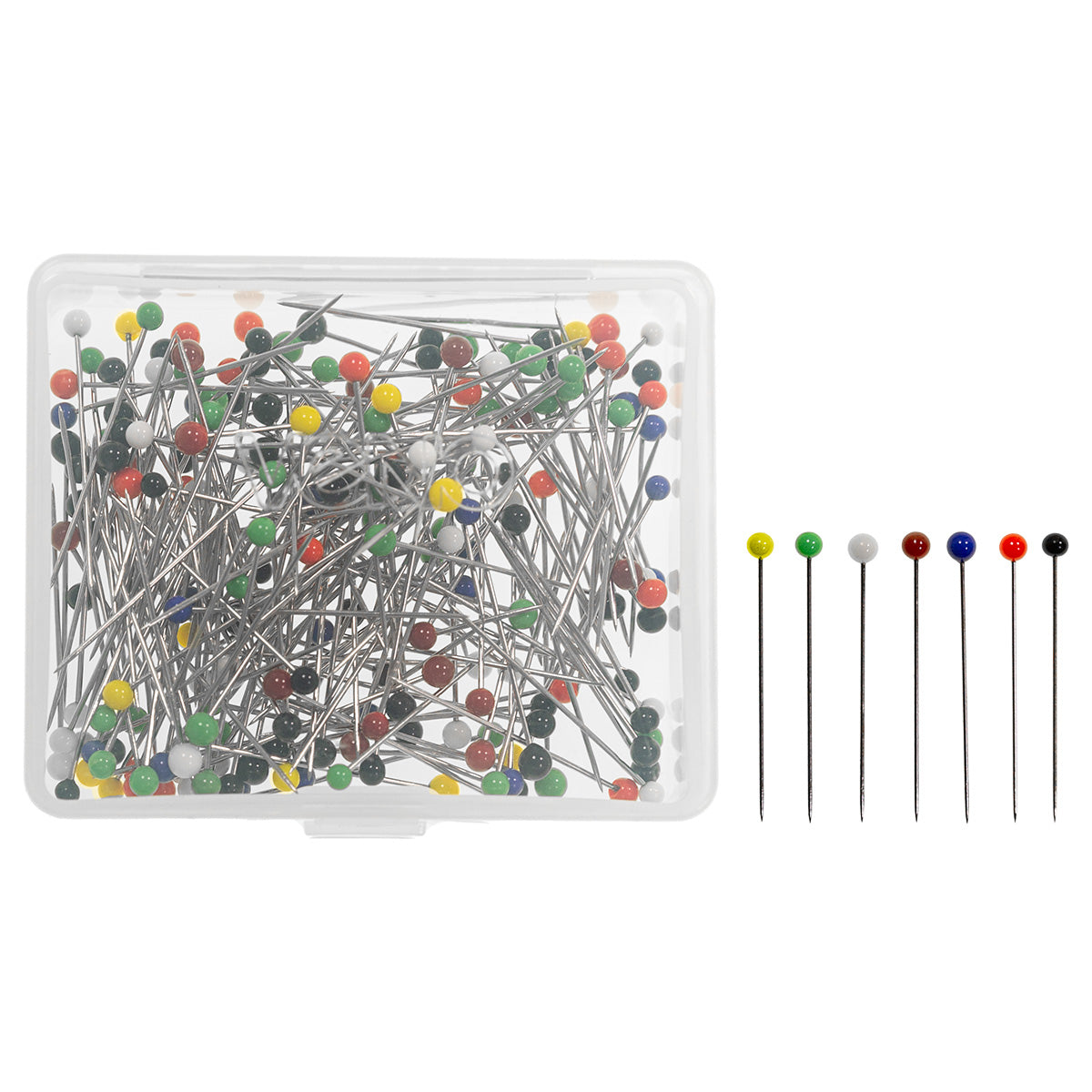 Glaskopfstecknadeln von VENO, mit hitzebeständigem Glaskopf – ideal für präzise Näharbeiten, Patchwork und Bügelarbeiten.