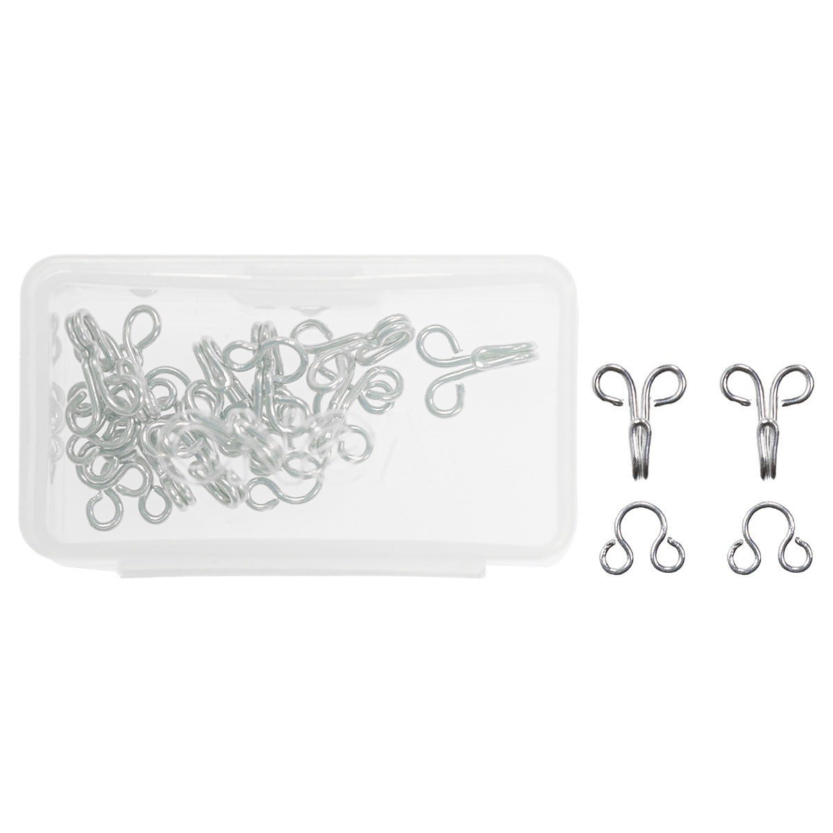 VENO Haken und Augen No. 3 in Silber – 12-teiliges Set für kräftige Stoffe und robuste Verschlüsse
