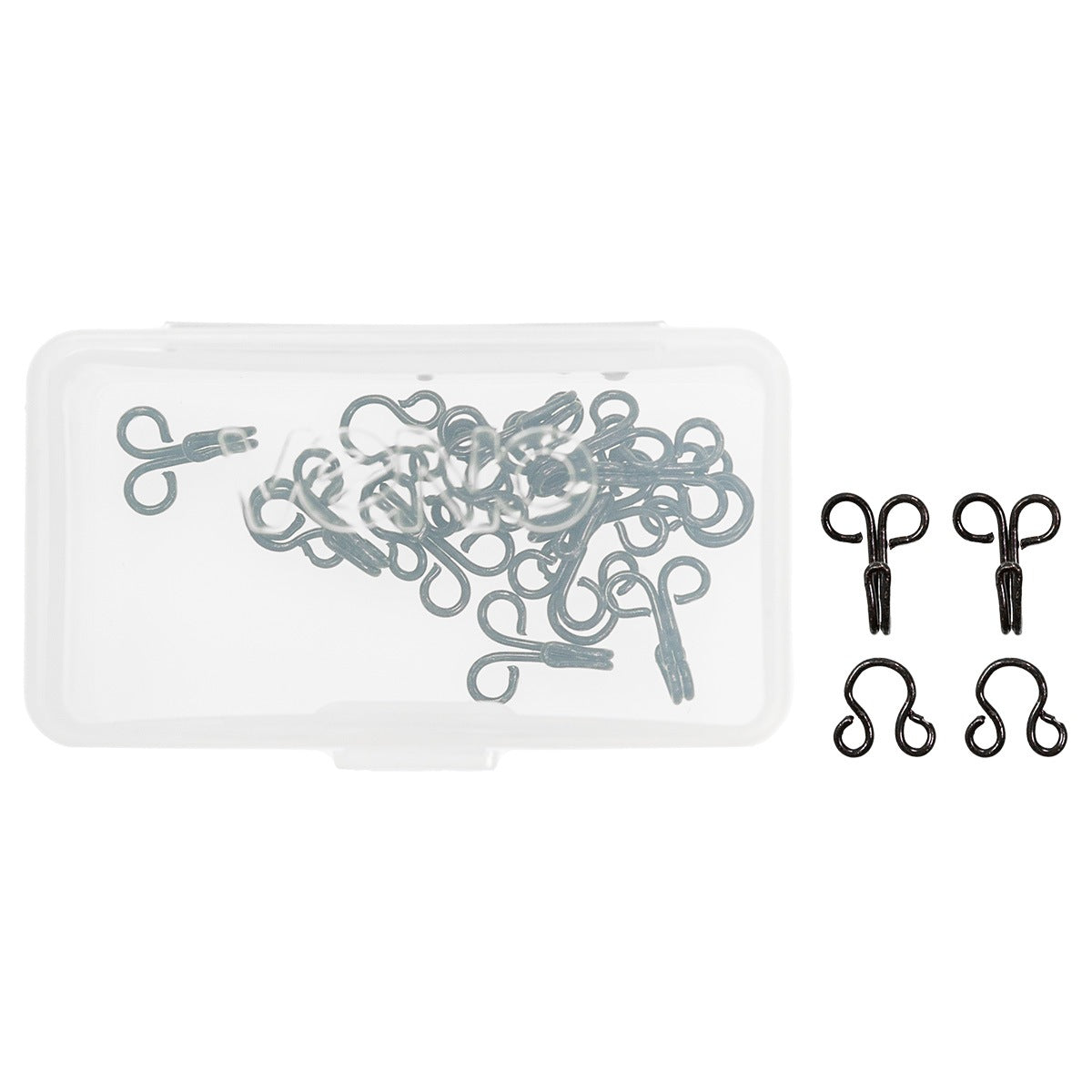 Haken und Augen No. 2 von VENO in Silber – Set mit 12 Stück für stabile Verschlüsse an Kleidung und Textilien
