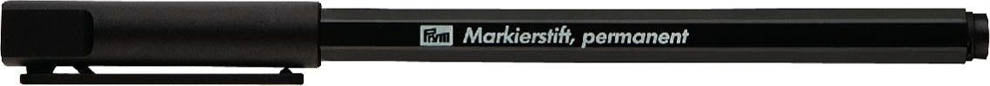 Nahaufnahme der Spitze des Prym Wäschemarkierstifts permanent schwarz