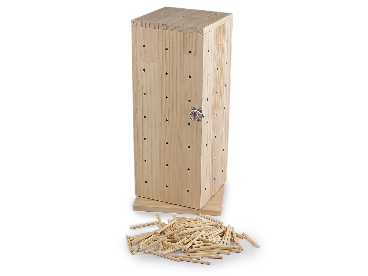 Drehbarer Garnrollenhalter aus Holz mit Haltestäben