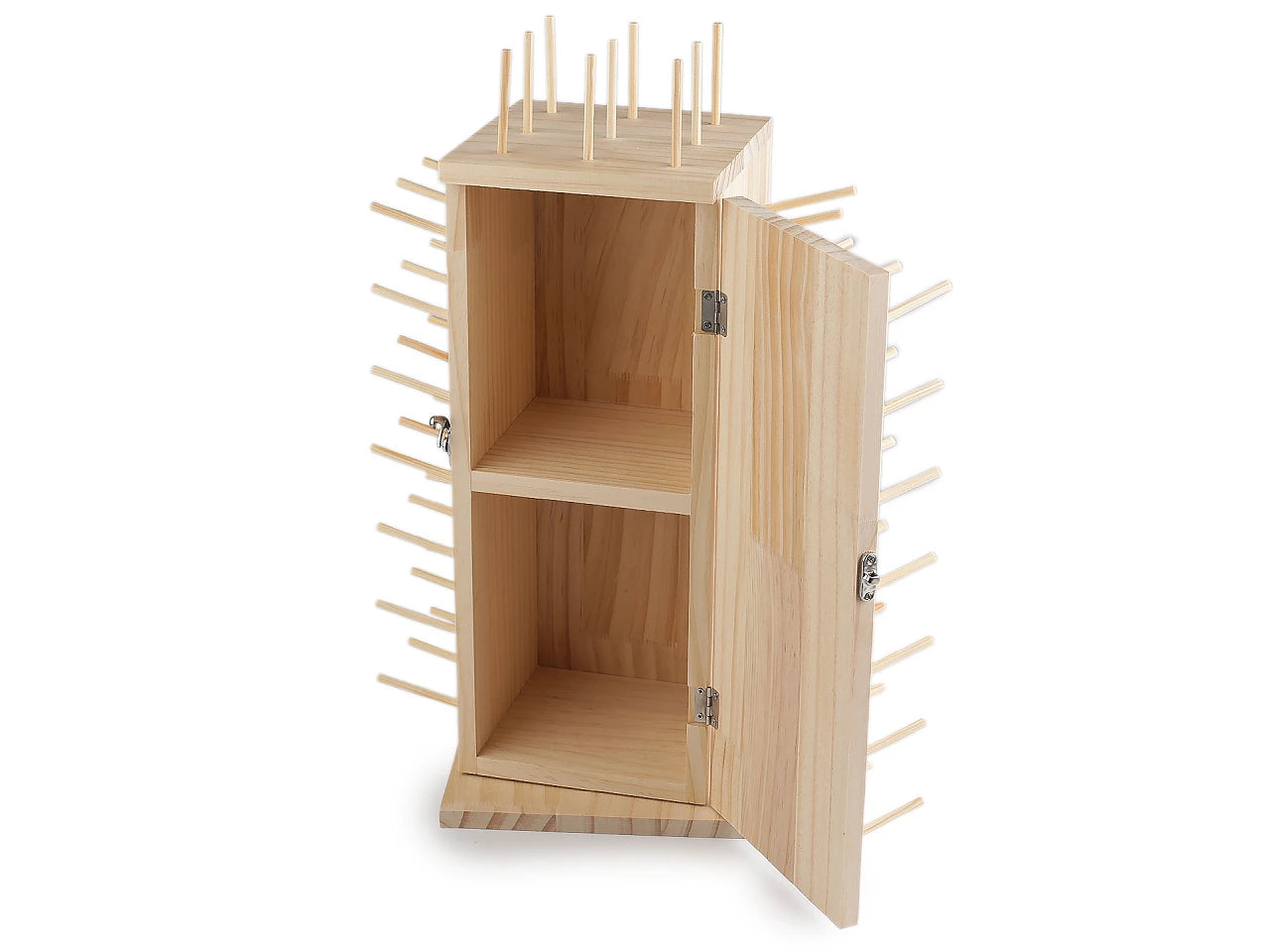 Drehbarer Garnrollenhalter aus Holz mit Haltestäben