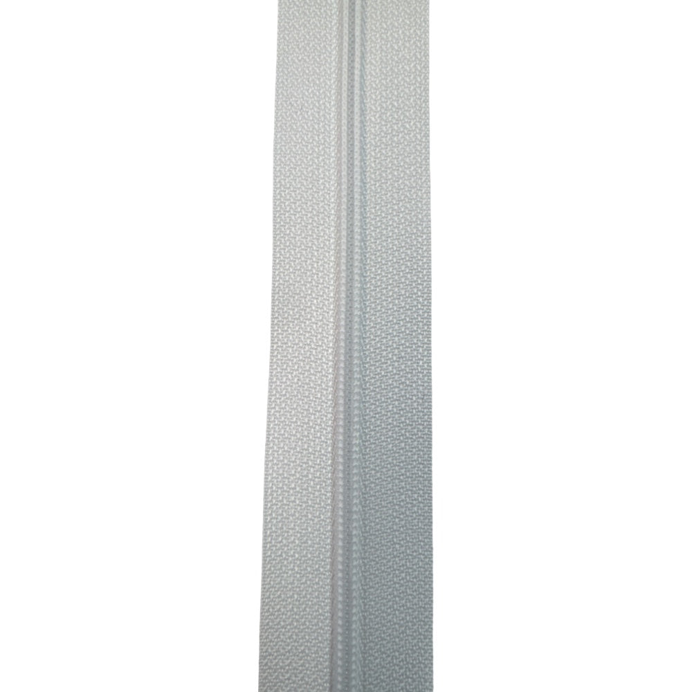 Endlos Spiralreißverschluss 4,2 mm PR0 als Meterware aufgerollt in weiss, mit sichtbarer Spirale