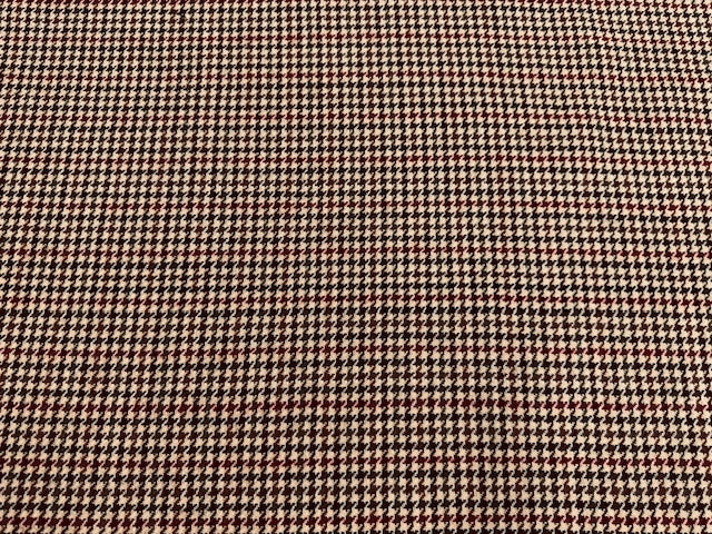 Klassischer Hahnentritt Wollflanell in Schwarz-Weiß, 100% Schurwolle, 150 cm breit, eleganter Stoff für Mäntel und Blazer.