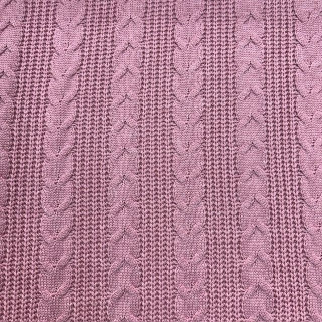 Zopfstrickstoff Meteware in der Farbe rosa
