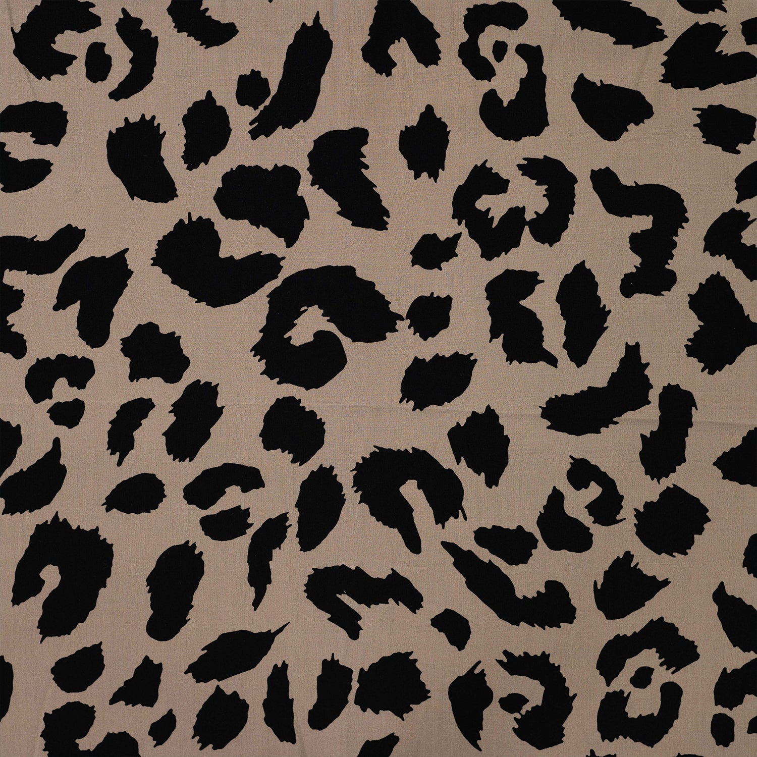 Animal Print Viskose Popeline beige schwarz Nahaufnahme