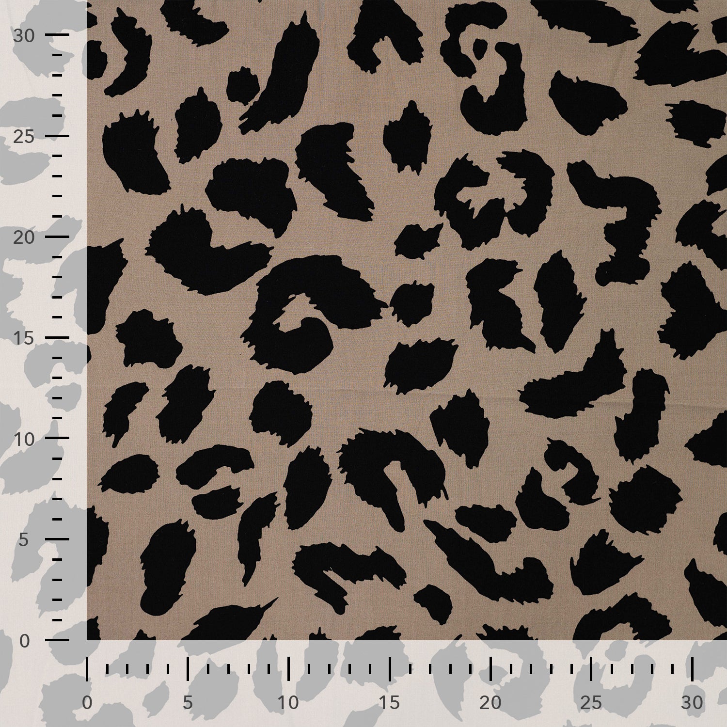 Viskose Popeline Stoff Leopard beige schwarz Meterware