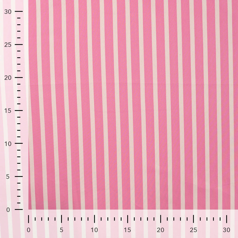 Gestreifter Popeline Stretch Stoff in Pink  – leichter elastischer Stoff für Hemden und Blusen.